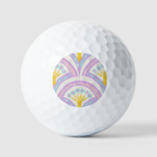 Pastel coloured shell pattern golf balls
