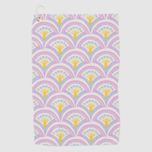 Pastel coloured shell pattern golf towel