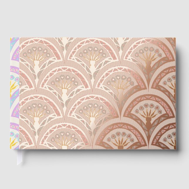 Pastel coloured shell pattern guest book (Front)