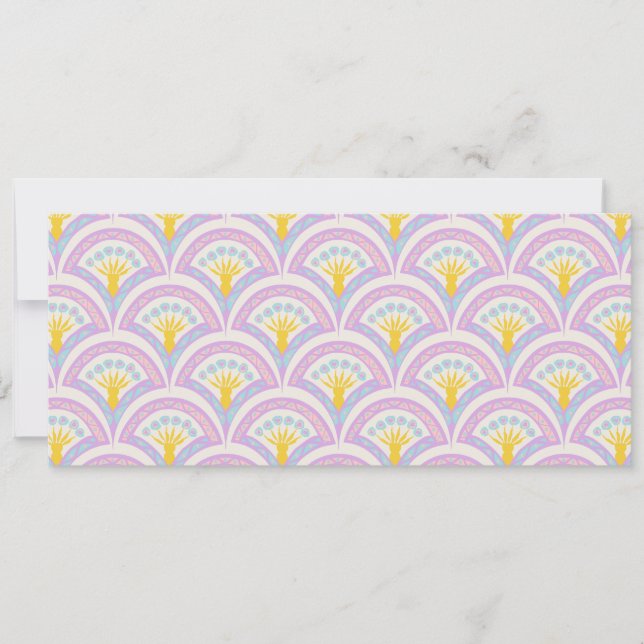 Pastel coloured shell pattern holiday card (Front)