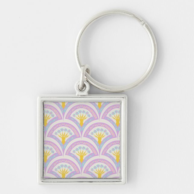 Pastel coloured shell pattern key ring (Front)