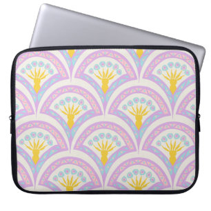 Pastel coloured shell pattern laptop sleeve