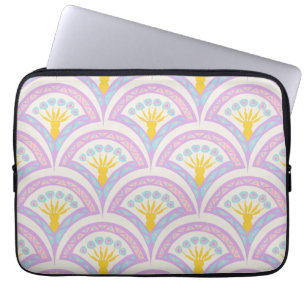 Pastel coloured shell pattern laptop sleeve
