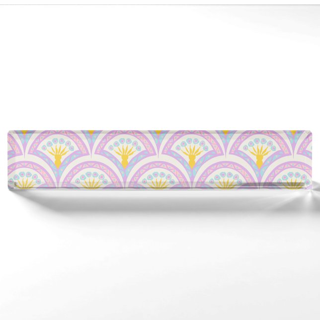 Pastel coloured shell pattern nameplate (Front)