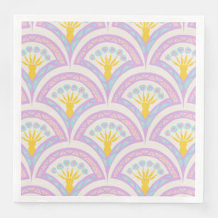 Pastel coloured shell pattern napkin