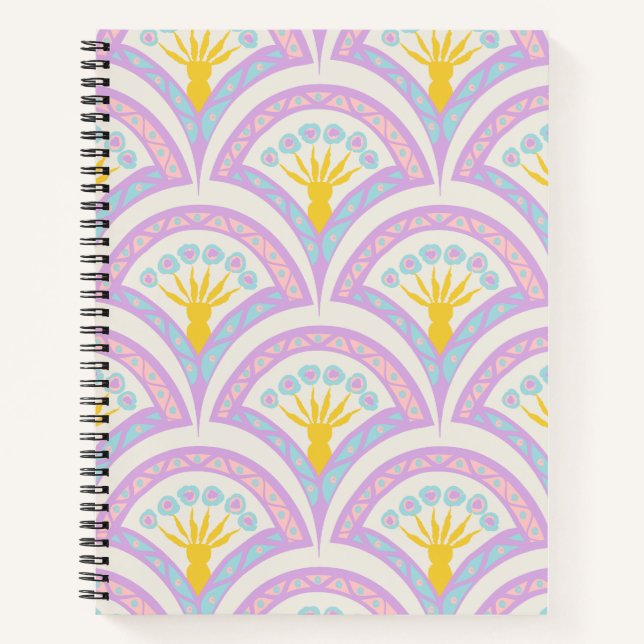 Pastel coloured shell pattern notebook (Front)