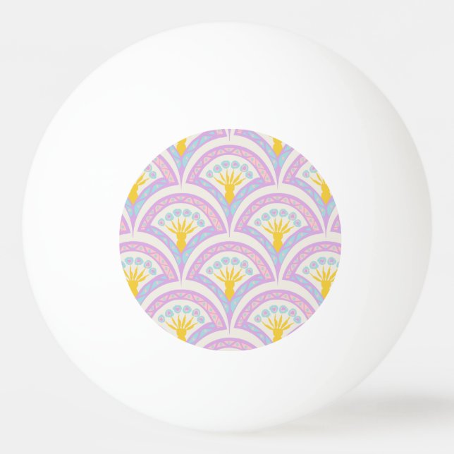Pastel coloured shell pattern ping pong ball (Front)