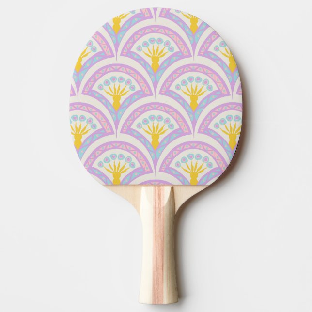 Pastel coloured shell pattern ping pong paddle (Front)