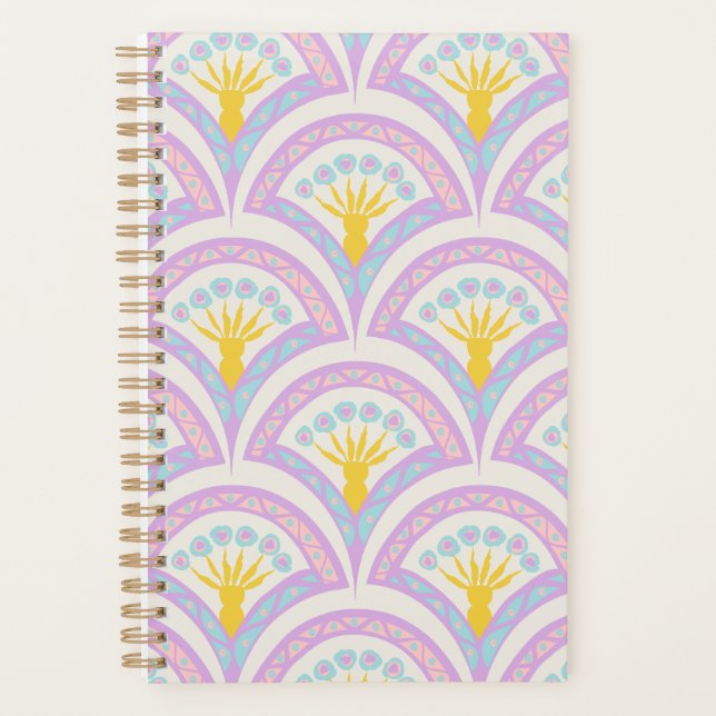 Pastel coloured shell pattern planner (Front)