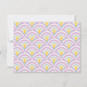 Pastel coloured shell pattern postcard