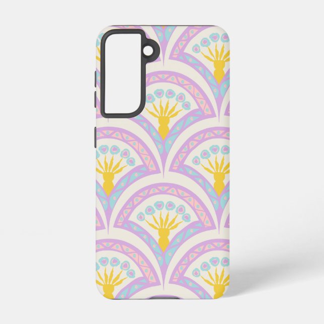 Pastel coloured shell pattern samsung galaxy s21 case (Back)