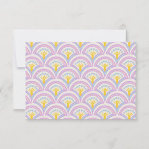 Pastel coloured shell pattern save the date