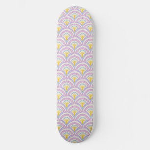 Pastel coloured shell pattern skateboard