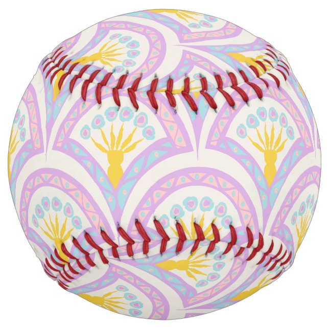 Pastel coloured shell pattern softball (Front)