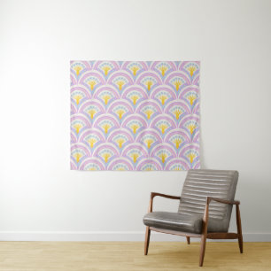 Pastel coloured shell pattern tapestry