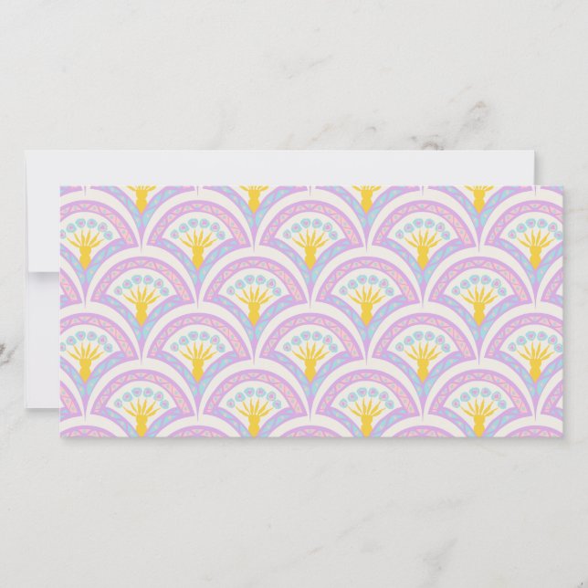 Pastel coloured shell pattern thank you card (Front)