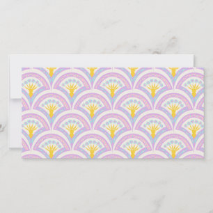 Pastel coloured shell pattern thank you card