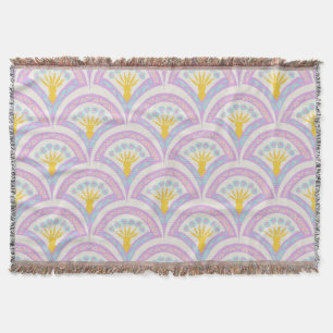 Pastel coloured shell pattern throw blanket