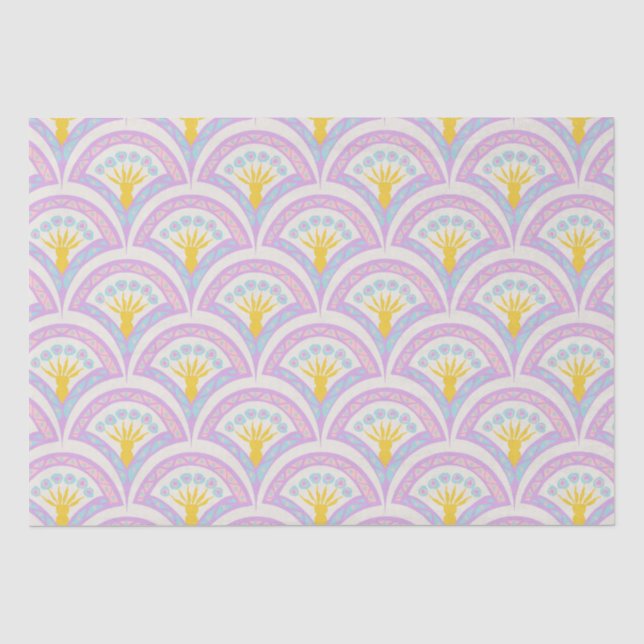 Pastel coloured shell pattern tissue paper (Front)