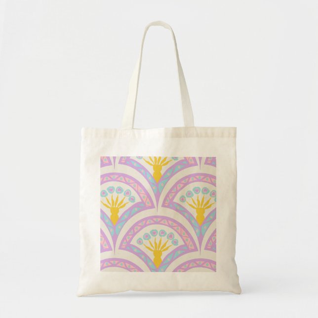 Pastel coloured shell pattern tote bag (Front)