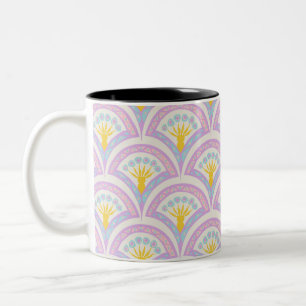 Pastel coloured shell pattern Two-Tone coffee mug