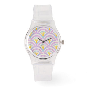 Pastel coloured shell pattern watch