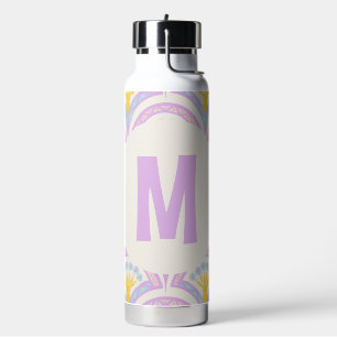 Pastel coloured shell pattern water bottle