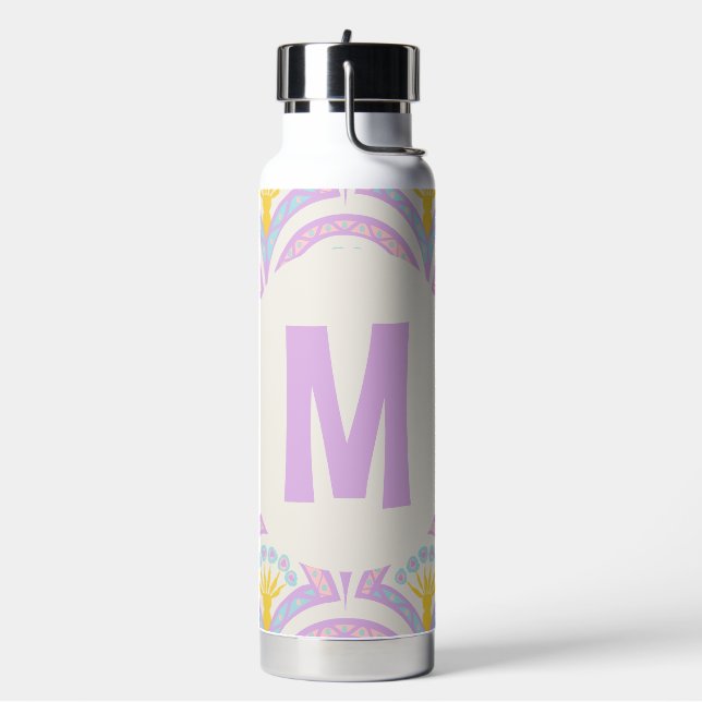 Pastel coloured shell pattern water bottle (Left)