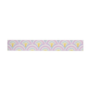 Pastel coloured shell pattern wrap around label