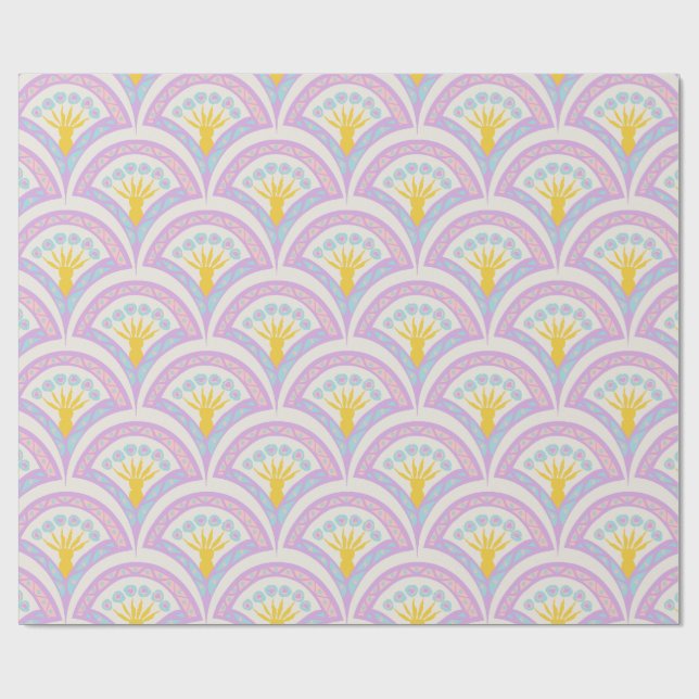 Pastel coloured shell pattern wrapping paper (Flat)