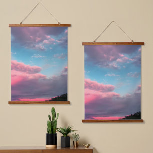 Pastel-coloured sky hanging tapestry