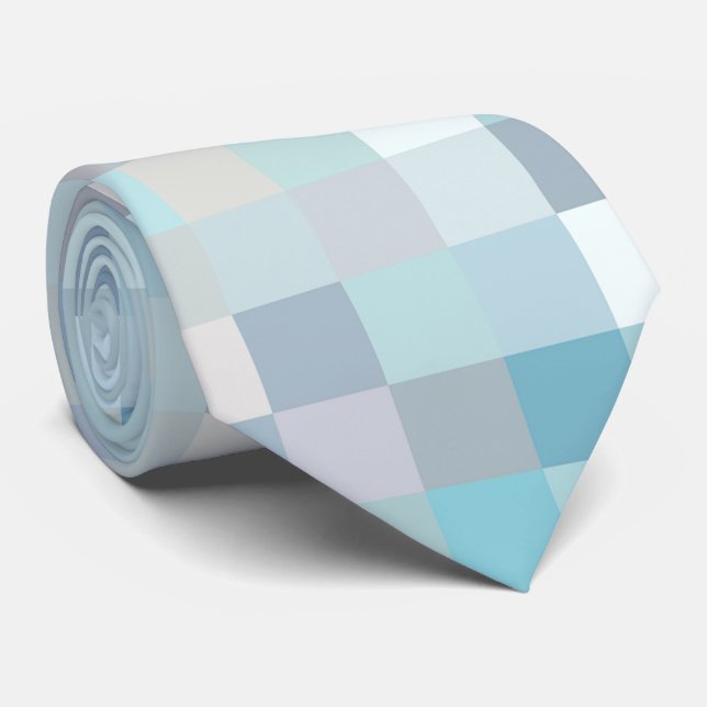 Pastel Coloured Square Pattern Tie (Rolled)