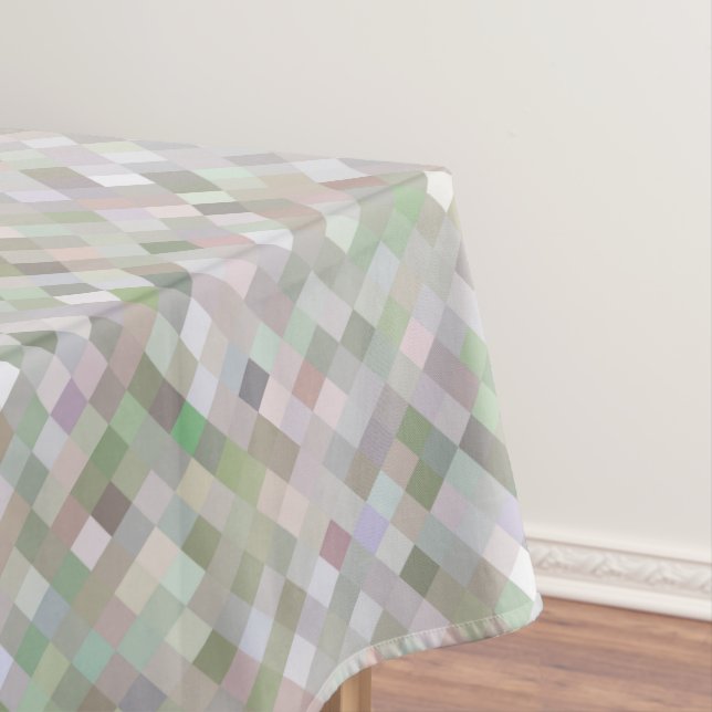 Pastel Coloured Squares Tablecloth (In Situ)