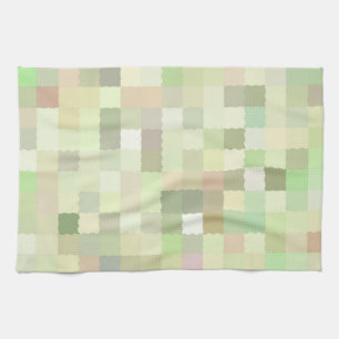 Pastel Coloured Squares Tea Towel