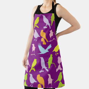 Pastel Coloured Variety of Birds Pattern Apron