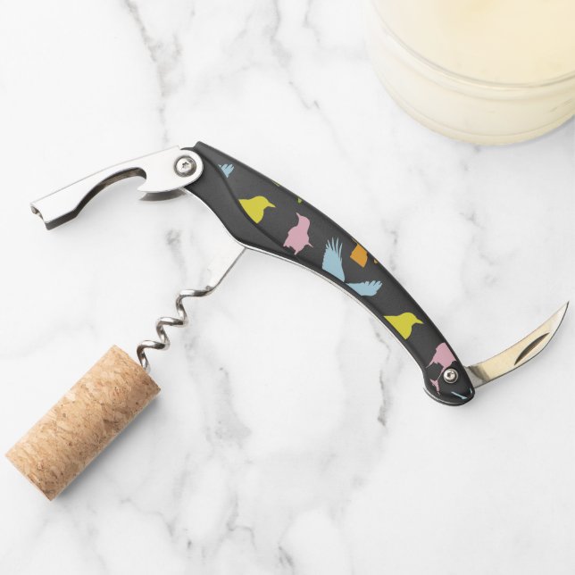 Pastel Coloured Variety of Birds Pattern Corkscrew (Front)