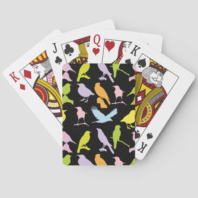 Pastel Coloured Variety of Birds Pattern Playing Cards (Back)