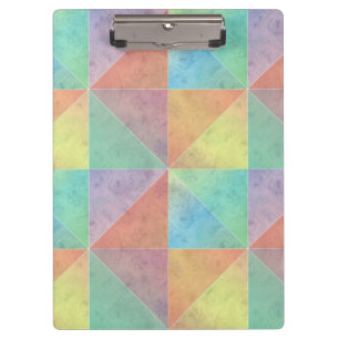 Pastel Coloured Watercolor Triangles Geometric Art Clipboard