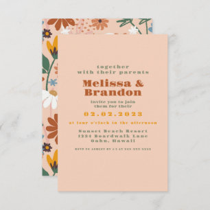 Pastel Colourful 70s Wedding Invitation