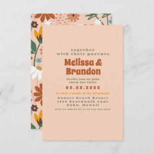 Pastel Colourful 70s Wedding Invitation