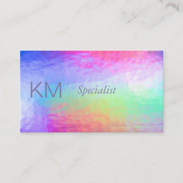 Pastel Colourful Background | Rainbow Stylish Business Card (Front)