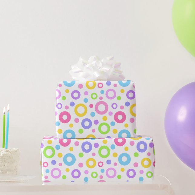 Pastel Colourful Circles  Wrapping Paper (Party Gifts)
