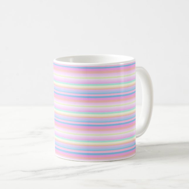 Pastel colourful cute palette stripes Mug (Front Right)