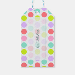 Pastel Colourful, Elegant Personalised Get Well Gift Tags
