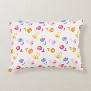 Pastel Colourful Flowers Seamless Pattern  Decorative Cushion