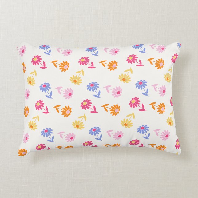Pastel Colourful Flowers Seamless Pattern  Decorative Cushion (Front)