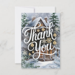 Pastel Colourful Forest Happy Holidays Thank You Card