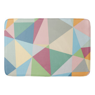Pastel Colourful Modern Abstract Geometric Pattern Bath Mat