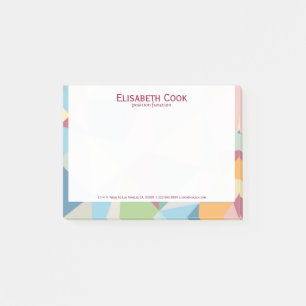 Pastel Colourful Modern Abstract Geometric Pattern Post-it Notes