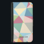 Pastel Colourful Modern Abstract Geometric Pattern Samsung Galaxy S5 Wallet Case<br><div class="desc">Elegant pastel colourful modern geometric pattern with customisable monogram. If you need any help customising any of my designs,  contact ArtOnWear designer. Free text formatting with live help available by request.</div>